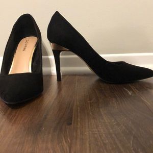 Black and silver heels